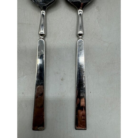 Vintage serving Fork & Spoon Set elegant  9" pewter ? READ - Picture 7 of 8